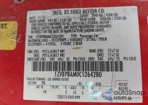 2012 Ford Mustang V6 from USA, damaged, VIN 1ZVBP8AM0C5264280